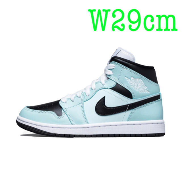 靴/シューズNIKE WMNS AIR JORDAN 1 MID "AQUA BLUE"29