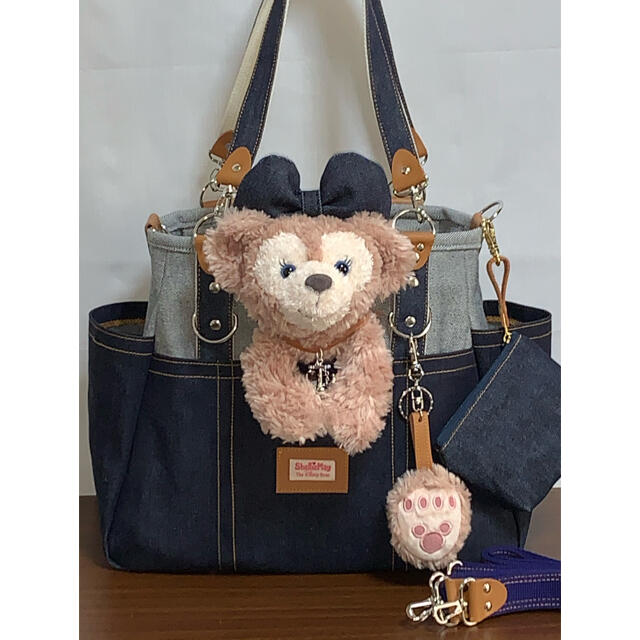 岡山デニム4wayボストンバッグ☆リュック対応☆ ぬいぐるみ付き www