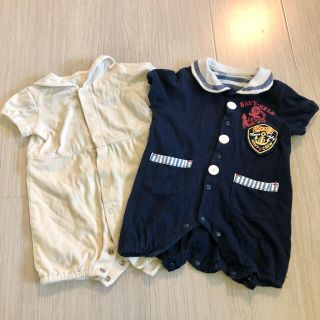 コムサイズム(COMME CA ISM)のコムサ他　お上品なロンパース マリン風　セーラー風　夏服　60-70(ロンパース)