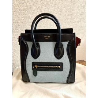 セリーヌ(celine)のCELINE セリーヌナノラゲージ　ハラコ　美品　小嶋陽菜さん愛用(ハンドバッグ)