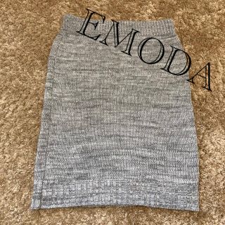 エモダ(EMODA)のEMODA エモダ　ニットスカート　グレー(ミニスカート)