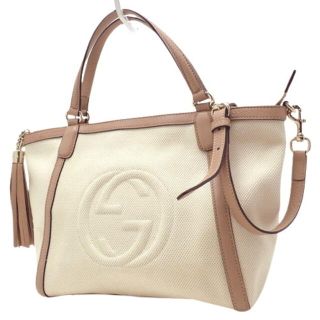 グッチ(Gucci)のグッチ タッセル ２WAYバッグ アイボリー ベージュ 40800073204(ハンドバッグ)