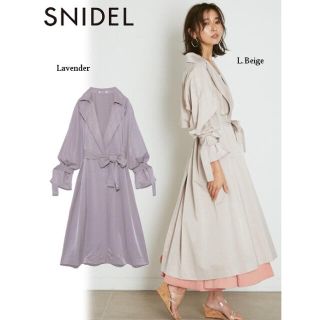 スナイデル(SNIDEL)の初期モデル新品☆snidel Sustainaグロストレンチコート ラベンダー(トレンチコート)