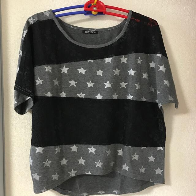 ミキニティ様専用　星柄　レースTシャツ レディースのトップス(Tシャツ(半袖/袖なし))の商品写真