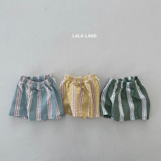 LALA LAND ストライプ ショートパンツ ハーフパンツ 夏 新品(パンツ/スパッツ)