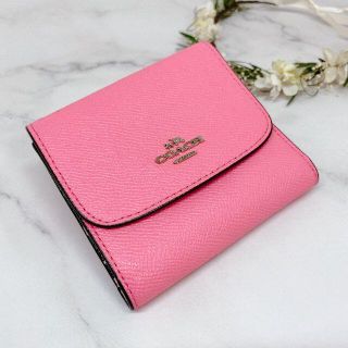 コーチ(COACH)の未使用*超美品 コーチ 三つ折り財布 ボタニカル柄 F25957*ピンク*レザー(財布)