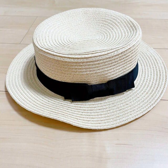 grove(グローブ)の【ss様　専用】麦わら帽子　カンカン帽　ストローハット レディースの帽子(麦わら帽子/ストローハット)の商品写真
