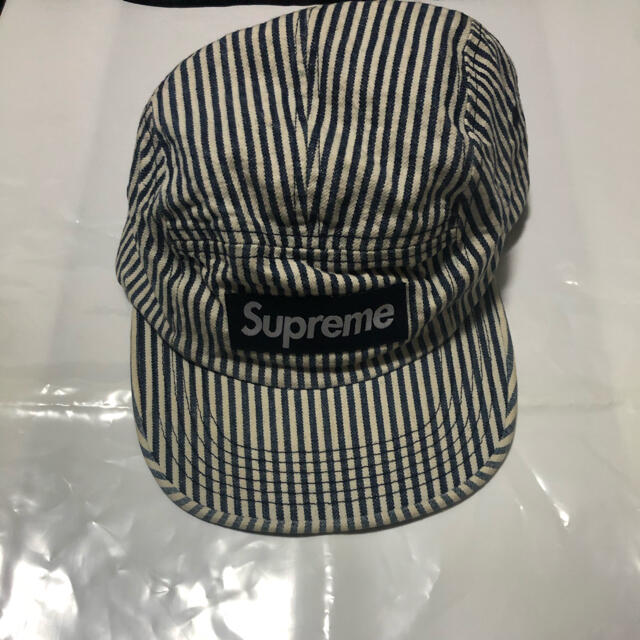 Supreme Denim Cap 18ss stripe denimキャップ