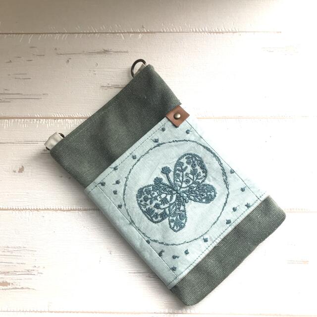 ハンドメイド バッグポーチ ミナペルホネン タンバリン ミント 67