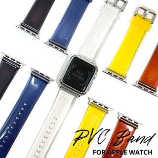 YGG★applewatch専用 PVC クリア  ラバー バンド 透明 (腕時計)