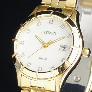 シチズン(CITIZEN)の【新品即納】シチズン 高級 レディース腕時計 28mm マザーオブパール スワロ(腕時計)