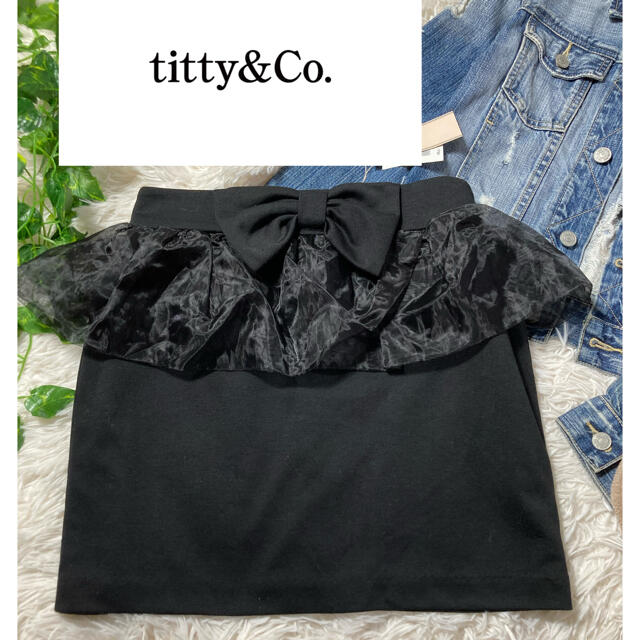titty&co(ティティアンドコー)のティティアンドコー★新品タグ付き★リボンとボリュームペプラムデザインのスカート レディースのスカート(ミニスカート)の商品写真