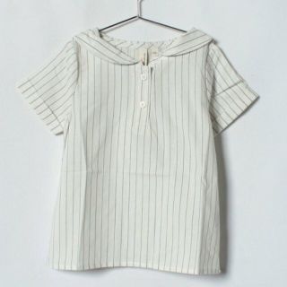 サマンサモスモス(SM2)の《新品・未使用》ストライプセーラーカラーブラウス　100cm(Tシャツ/カットソー)