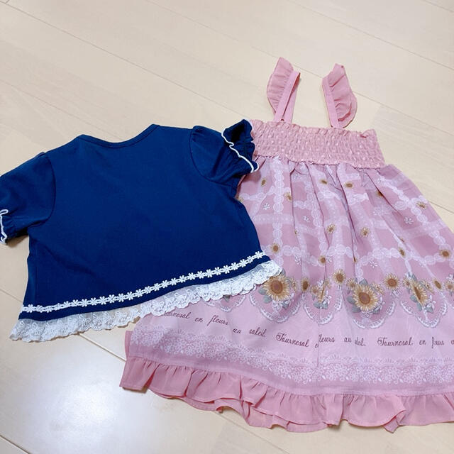 axes femme(アクシーズファム)の値下げしましたaxes femme kids  ワンピースとボレロ120 キッズ/ベビー/マタニティのキッズ服女の子用(90cm~)(ワンピース)の商品写真