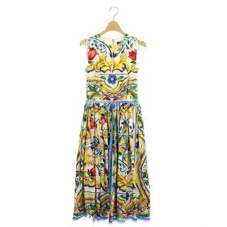 ドルチェ＆ガッバーナ DOLCE\u0026GABBANA フラワーフレアワンピース36