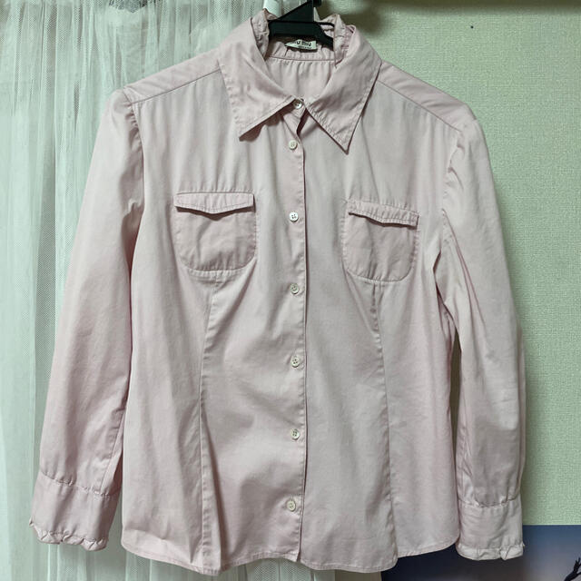 miumiu(ミュウミュウ)のmiumiu ピンクフリルシャツ レディースのトップス(Tシャツ(長袖/七分))の商品写真