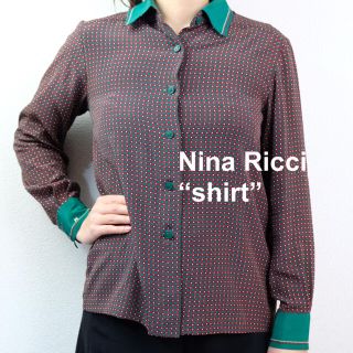 ニナリッチ(NINA RICCI)のレディース ニナリッチ　総柄シャツ　ハイブランド　古着　レトロ　ヴィンテージ(シャツ/ブラウス(長袖/七分))