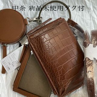 シマムラ(しまむら)の新品未使用 しまむら 3連マルチクロコミニショルダーバッグ マルチケース 中茶(ショルダーバッグ)