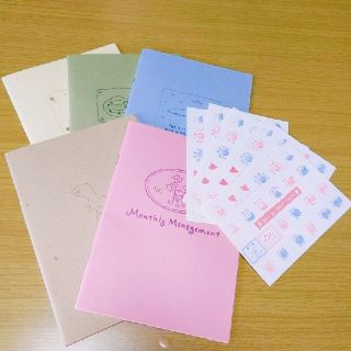 フェリシモ(FELISSIMO)の家計簿 おこづかい帳 5冊セット(ノート/メモ帳/ふせん)