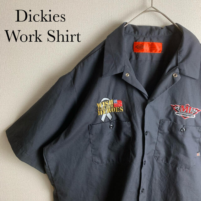 Dickies(ディッキーズ)のUS ビンテージ 古着 ディッキーズ オレンジタグ 刺繍 半袖 ワークシャツ メンズのトップス(シャツ)の商品写真