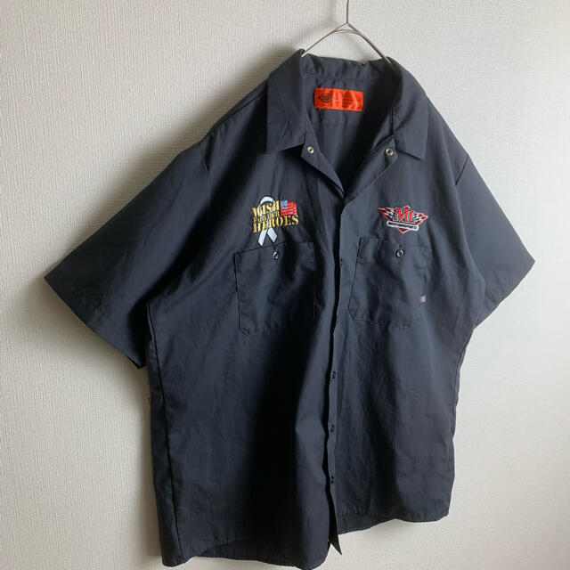 Dickies(ディッキーズ)のUS ビンテージ 古着 ディッキーズ オレンジタグ 刺繍 半袖 ワークシャツ メンズのトップス(シャツ)の商品写真