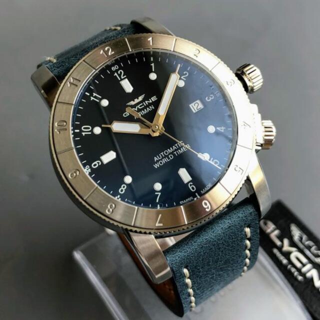 GLYCINE(グリシン)の【新品】GLYCINE AIRMAN グリシン レザー メンズ腕時計 グライシン メンズの時計(腕時計(アナログ))の商品写真