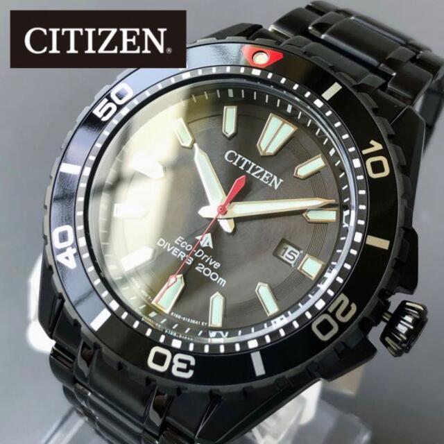 【新品】シチズン ソーラー ダイバーズ CITIZEN メンズ腕時計 ブラック