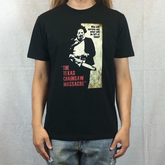 【悪魔のいけにえ】新品 レザーフェイス ホラー映画 黒 Tシャツ