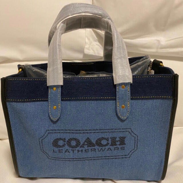 COACH ストラップ付 フィールド トート コーチ デニムバック キャンバス