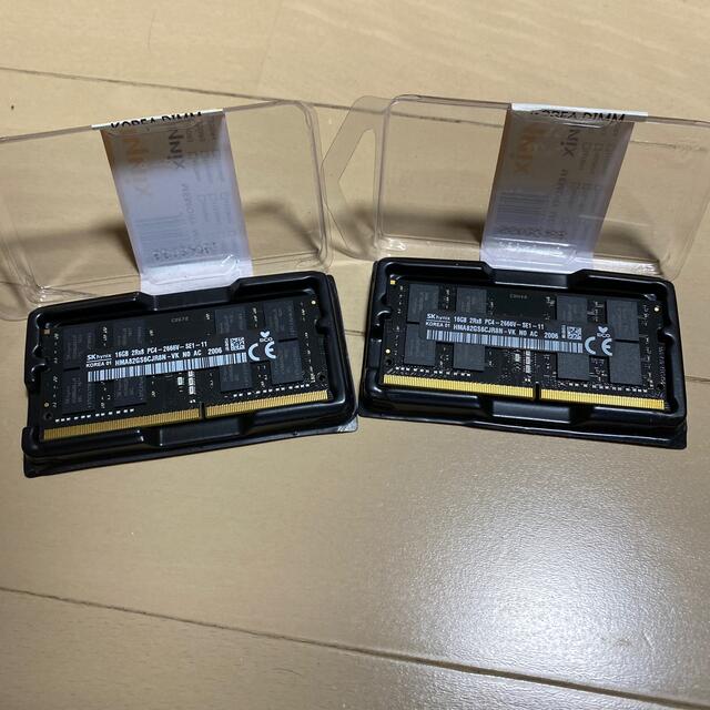Mac mini 32GB メモリ　DDR4 2666  16GB x2枚 スマホ/家電/カメラのPC/タブレット(PC周辺機器)の商品写真