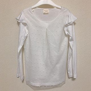 ザラ(ZARA)の美品　ZARA チュールレース付き　カットソー　ロンT(Tシャツ/カットソー)