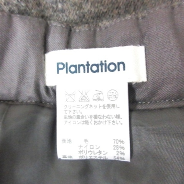 Plantation(プランテーション)のプランテーション 美品 ひざ丈 ウール タック スカートゴムウエスト 2  レディースのスカート(ひざ丈スカート)の商品写真