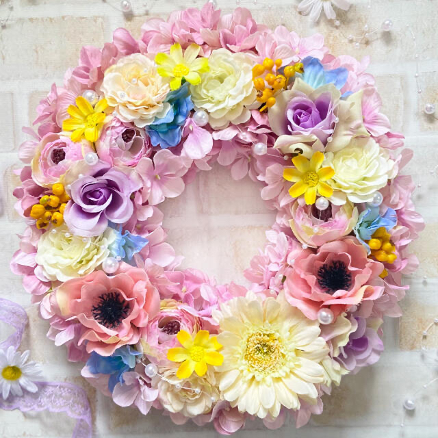 【ピンクリー】 専用❁フラワーリース❁ライトパープル紫陽花×ラプンツェルモチーフ(26cm)の通販 by maron's shop|ラクマ れてしまう