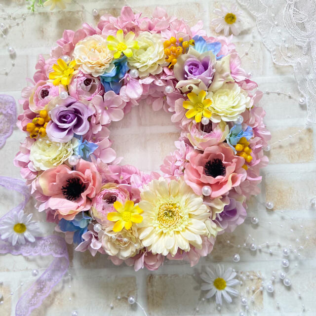 【ピンクリー】 専用❁フラワーリース❁ライトパープル紫陽花×ラプンツェルモチーフ(26cm)の通販 by maron's shop|ラクマ れてしまう