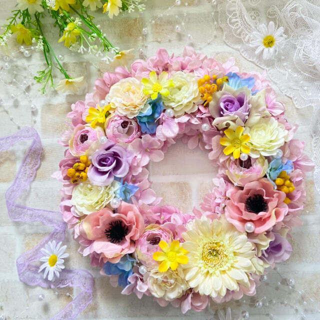 【ピンクリー】 専用❁フラワーリース❁ライトパープル紫陽花×ラプンツェルモチーフ(26cm)の通販 by maron's shop|ラクマ れてしまう
