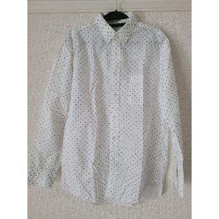 ユニクロ(UNIQLO)のUNIQLO メンズ シャツ ホワイト L 柄 ユニクロ 古着 used(シャツ)