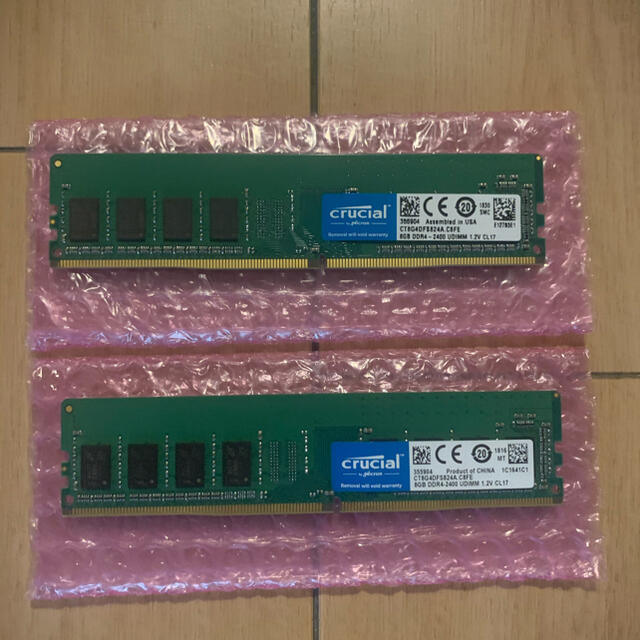 Crucial DDR4 2400 19200 8GBx2 メモリ RAM - PCパーツ