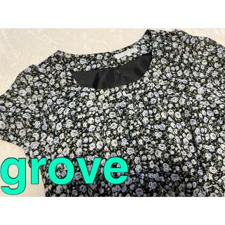 グローブ(grove)のgrove.グローブ▸︎▹︎花柄ワンピース　M(ひざ丈ワンピース)