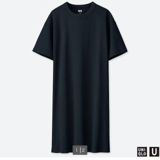 ユニクロ(UNIQLO)のユニクロ　クルーネックTワンピース(ひざ丈ワンピース)