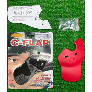 Cflap(シーフラップ)  野球用フェイスガード 右打者用 赤(防具)