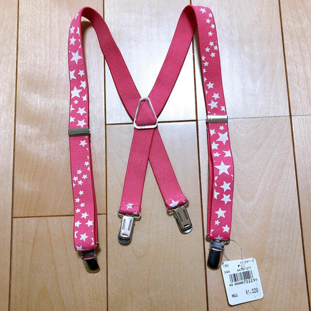 日本製　サスペンダー　未使用品　ピンク キッズ/ベビー/マタニティのこども用ファッション小物(ベルト)の商品写真