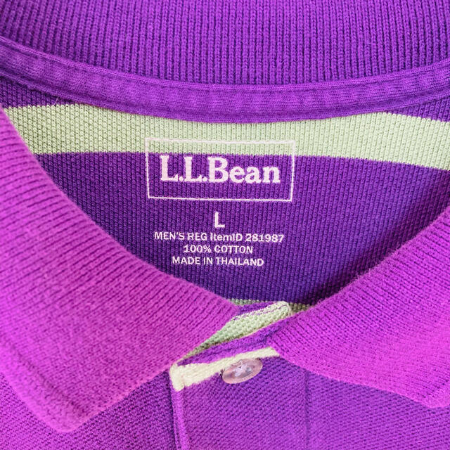 L.L.Bean(エルエルビーン)の188 L.L.Beanボーダーポロシャツ　ビックサイズ　パープル メンズのトップス(ポロシャツ)の商品写真