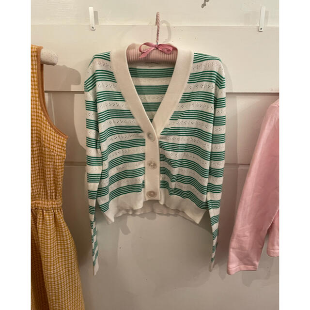 miumiu(ミュウミュウ)のmiumiu border cardigan. レディースのトップス(カーディガン)の商品写真