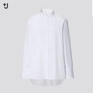 ユニクロ(UNIQLO)のUNIQLO +J スーピマコットンタックシャツ S ホワイト(シャツ/ブラウス(長袖/七分))