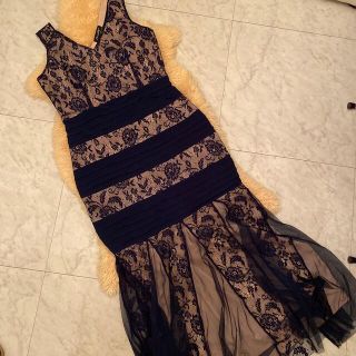 デイジーストア(dazzy store)のロングドレス　紺色ヌーディロングワンピース(ロングドレス)