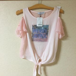 ブラウニー(BROWNY)の●新品　ブラウニー　シフォン　スパンコール　カットソー 　ピンク 　フリーサイズ(Tシャツ(半袖/袖なし))