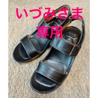 ドクターショール(Dr.scholl)の【Dr. Scholl】ドクターショール 黒革サンダル マジックテープで楽チン(サンダル)