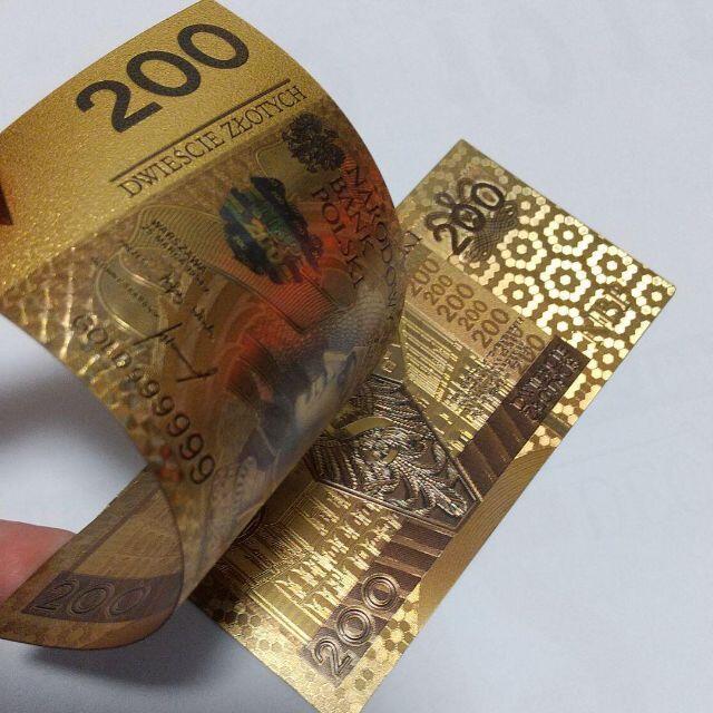 ゴールドお札２枚セットポーランド200ズロチ 金運　POLAND ZLOTY エンタメ/ホビーの美術品/アンティーク(その他)の商品写真