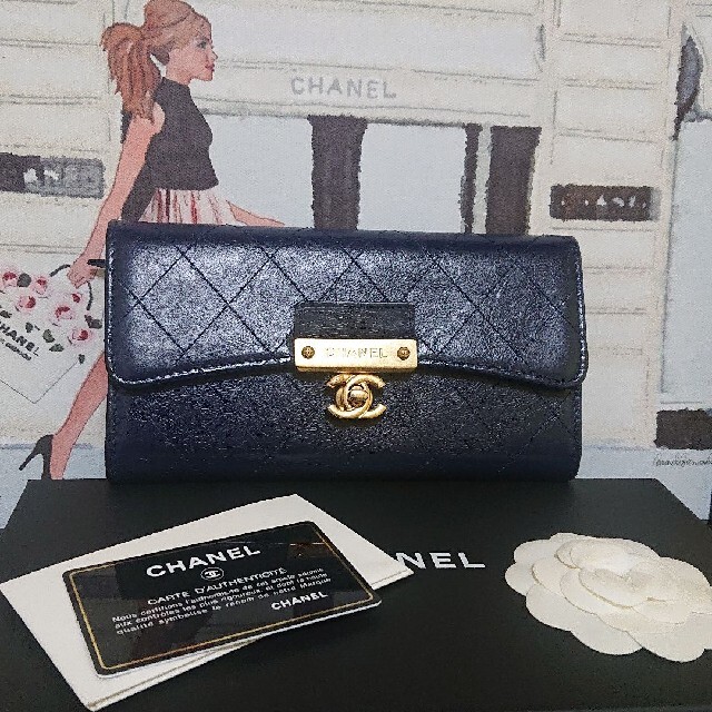 CHANELシャネル【正規品】✨超極美品✨ターンロック 長財布