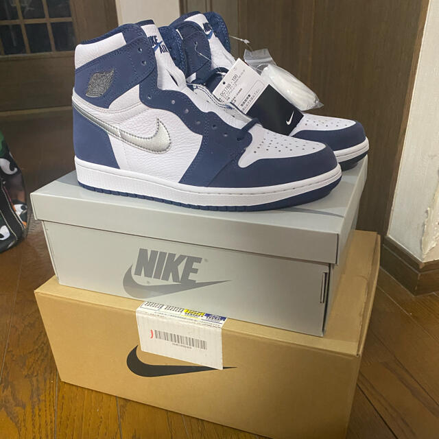 Nike Jordan 1 high of co.jp navy